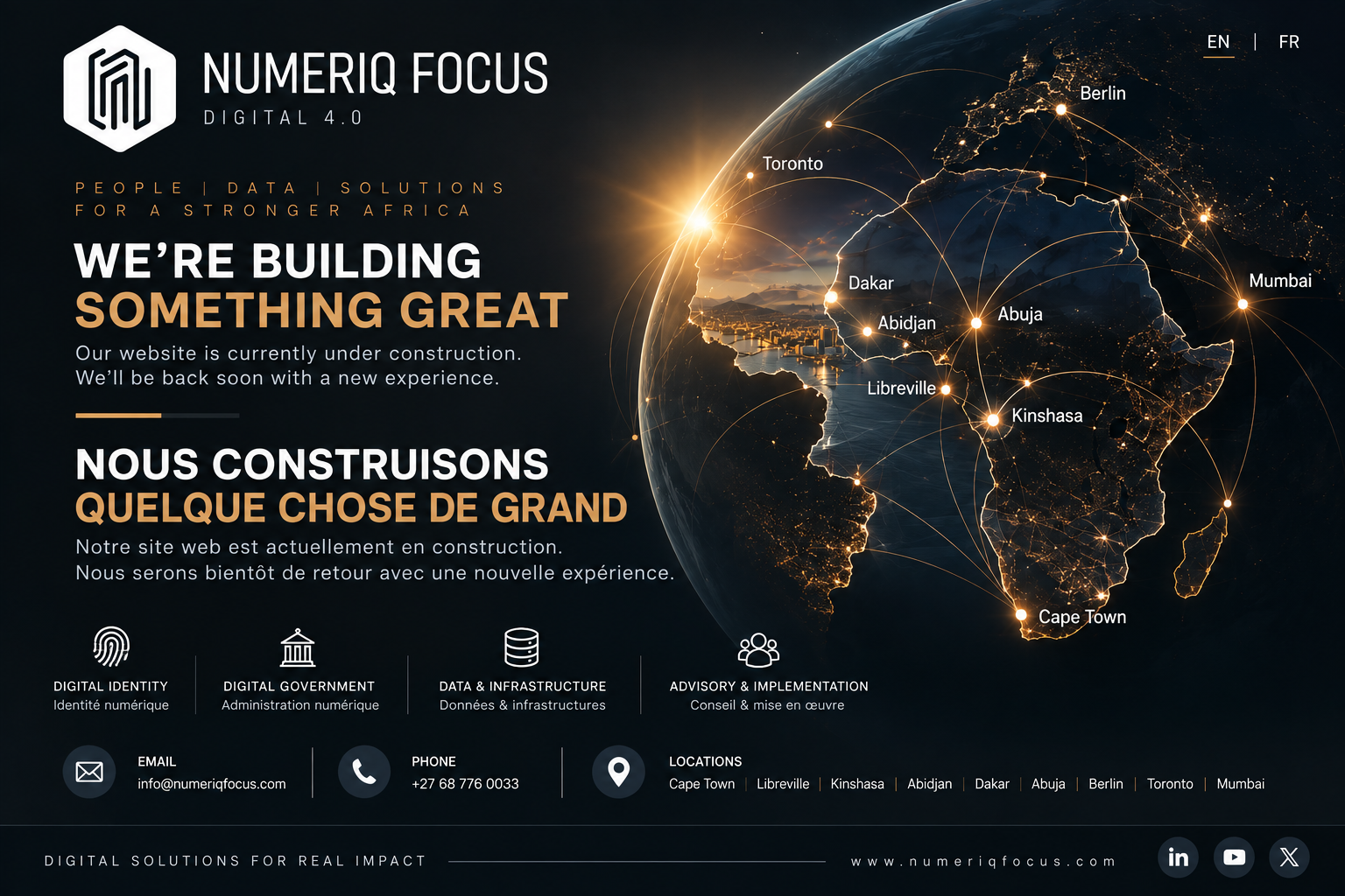 Numeriq Focus — Digital Transformation. Technology Solutions. African Execution. New website coming soon.